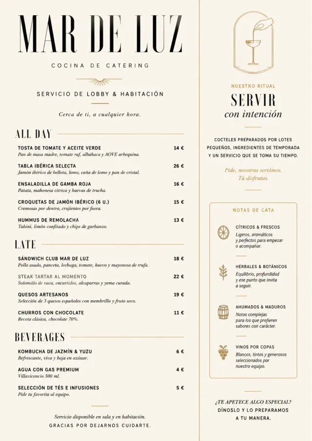 Lobby Service Card catering-menu menu template preview