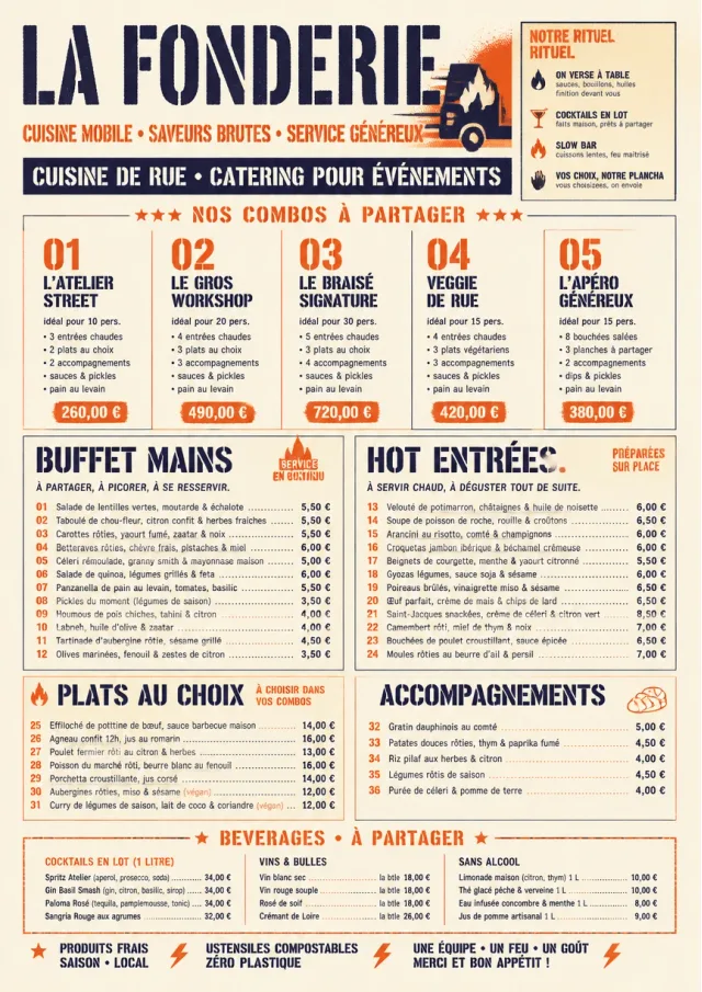 Food Truck Bold catering-menu menu template preview