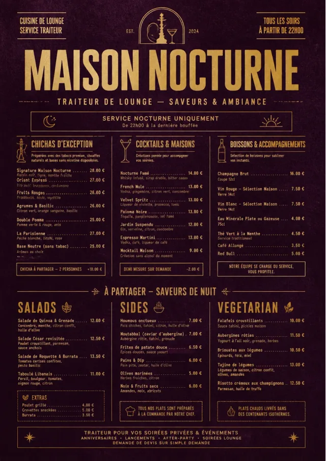 Lounge Velvet catering-menu menu template preview