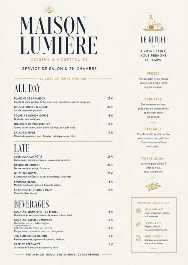 Lobby Service Card catering-menu menu template preview