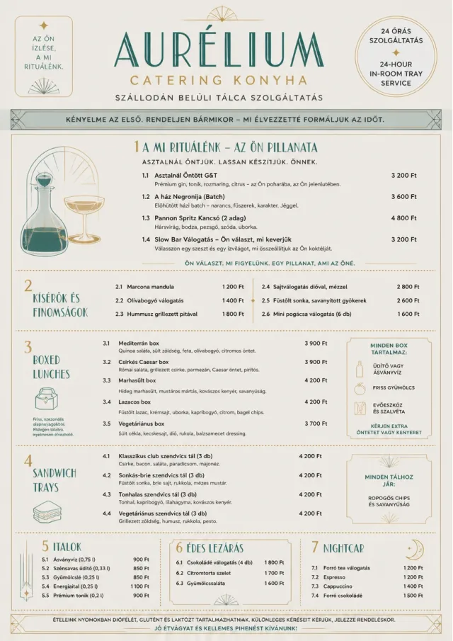 In-Room Tray Service catering-menu menu template preview