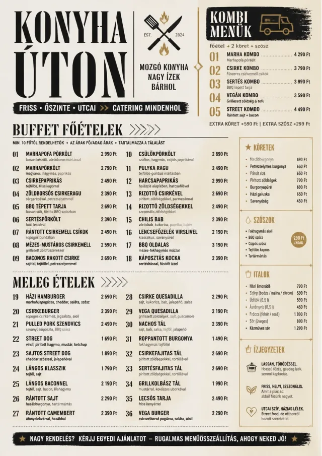 Food Truck Bold catering-menu menu template preview