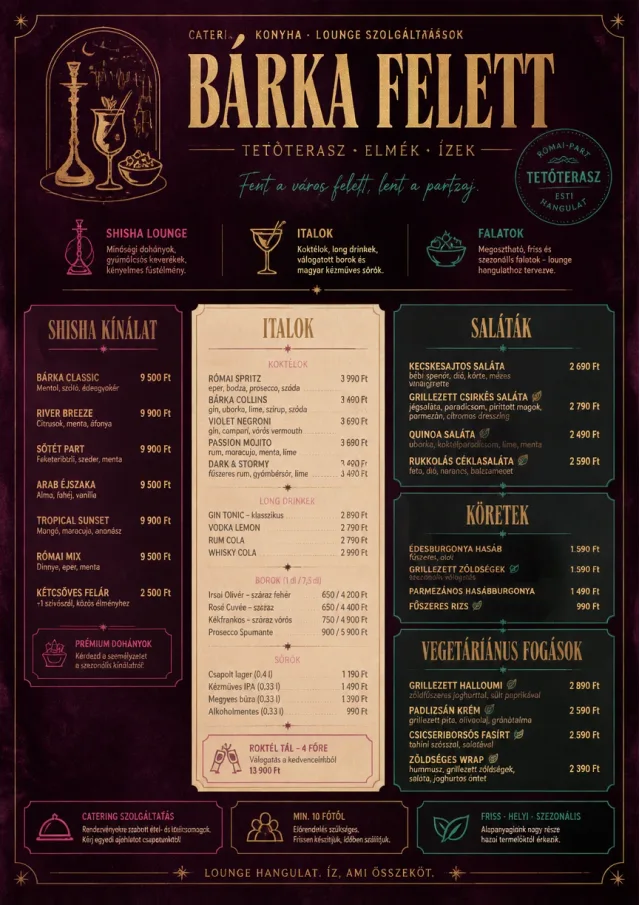 Lounge Velvet catering-menu menu template preview