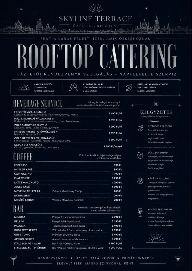 Rooftop Skyline catering-menu menu template preview