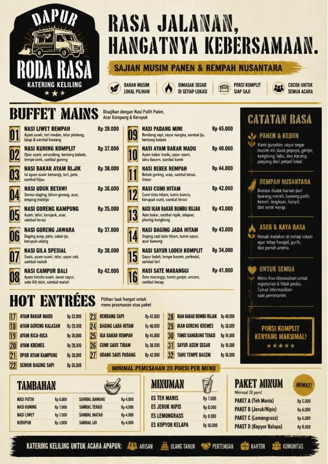 Food Truck Bold catering-menu menu template preview