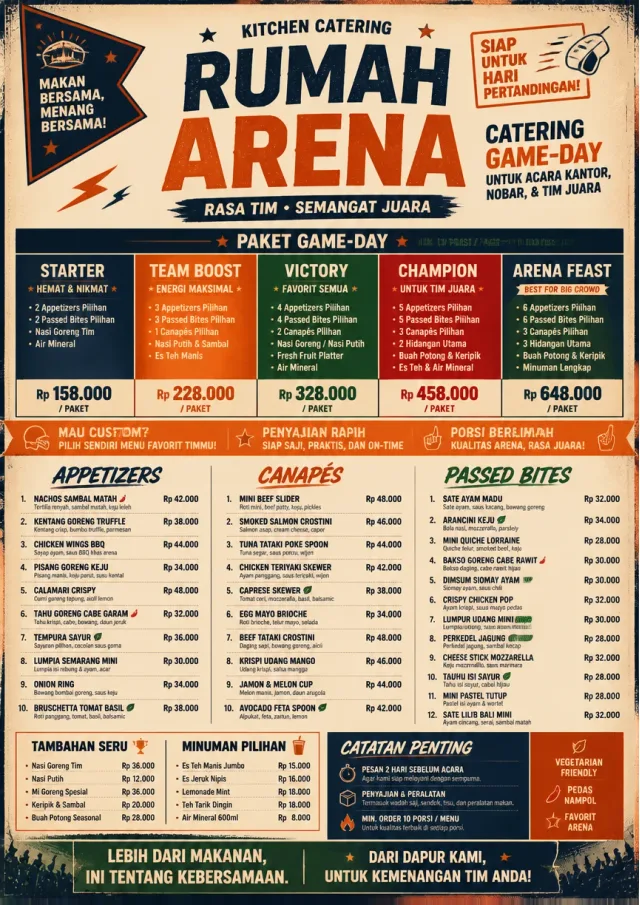 Sports Arena Energy catering-menu menu template preview