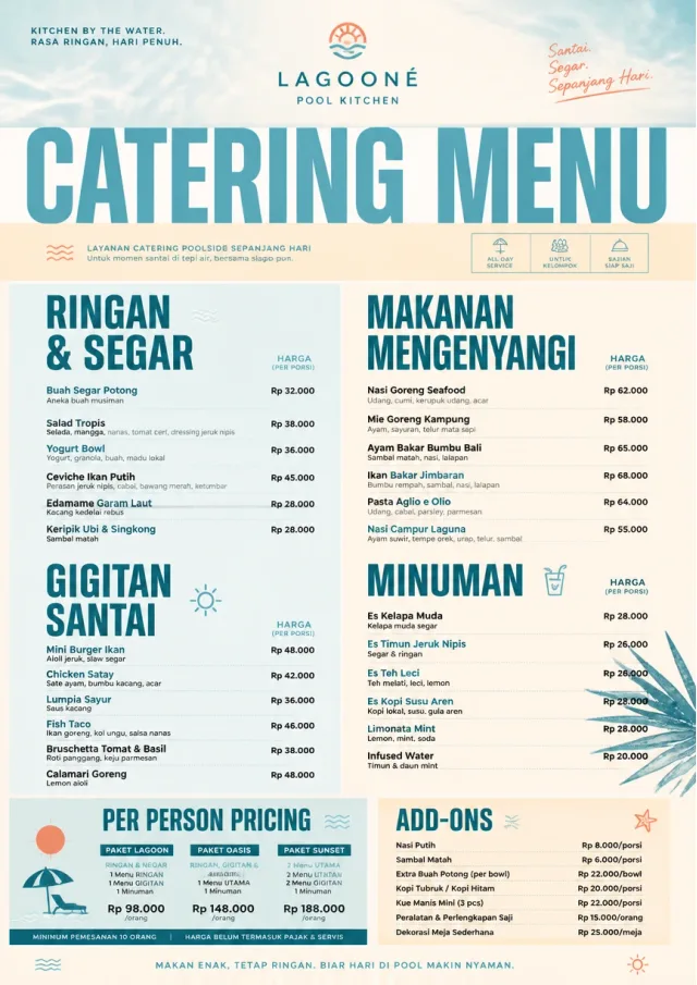 Resort Poolside catering-menu menu template preview