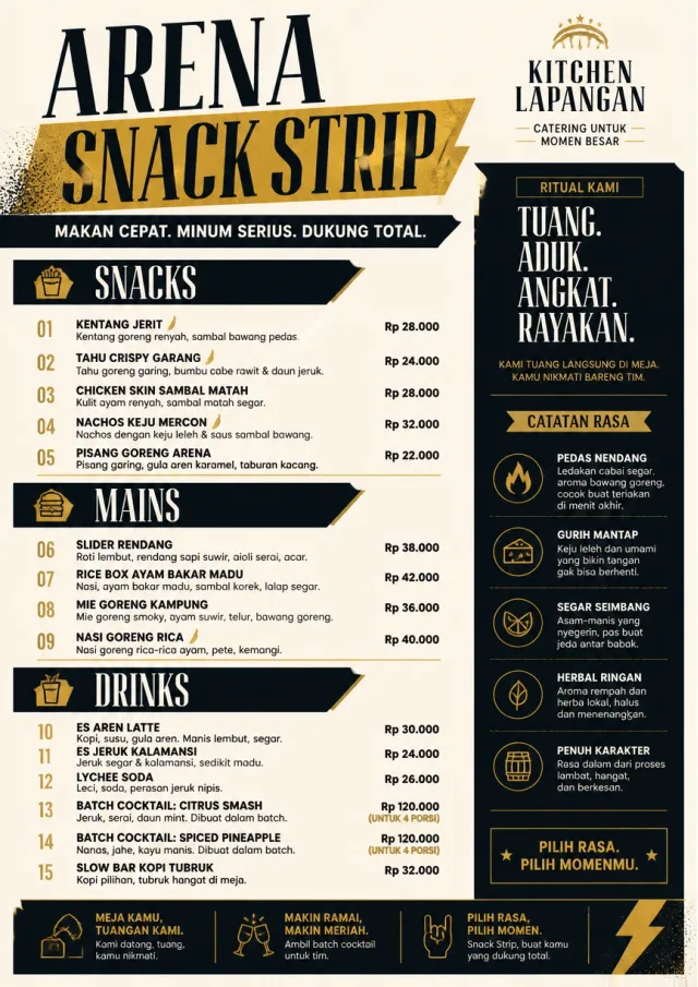 Arena Snack Strip catering-menu menu template preview