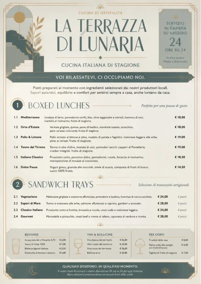 In-Room Tray Service catering-menu menu template preview