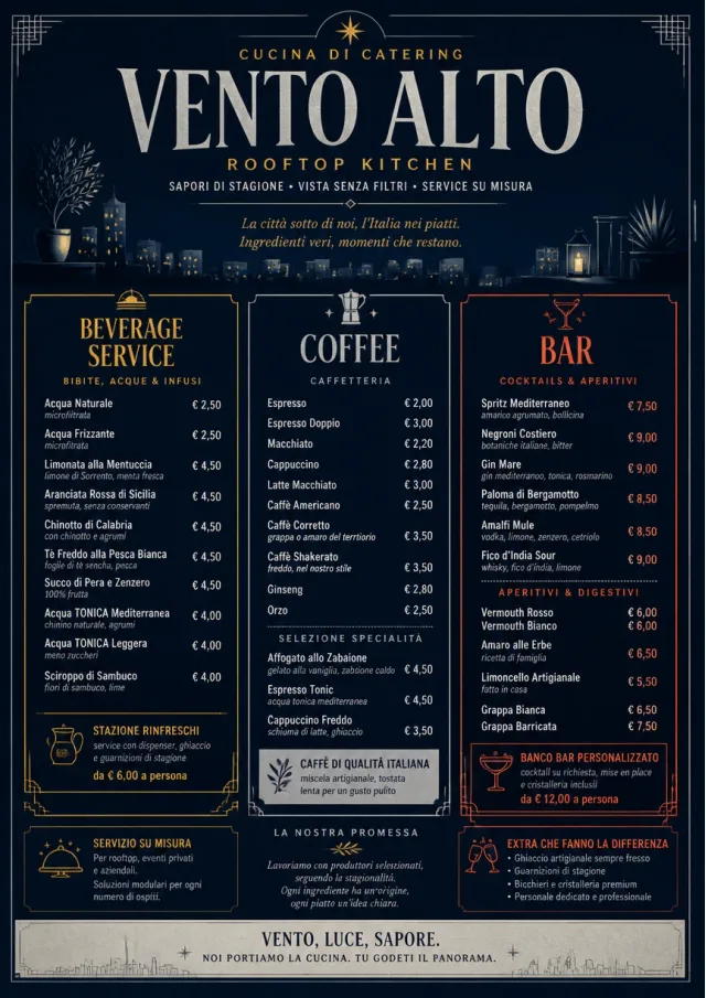 Rooftop Skyline catering-menu menu template preview