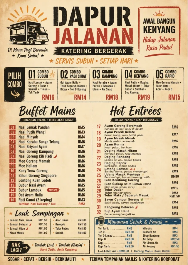 Food Truck Bold catering-menu menu template preview