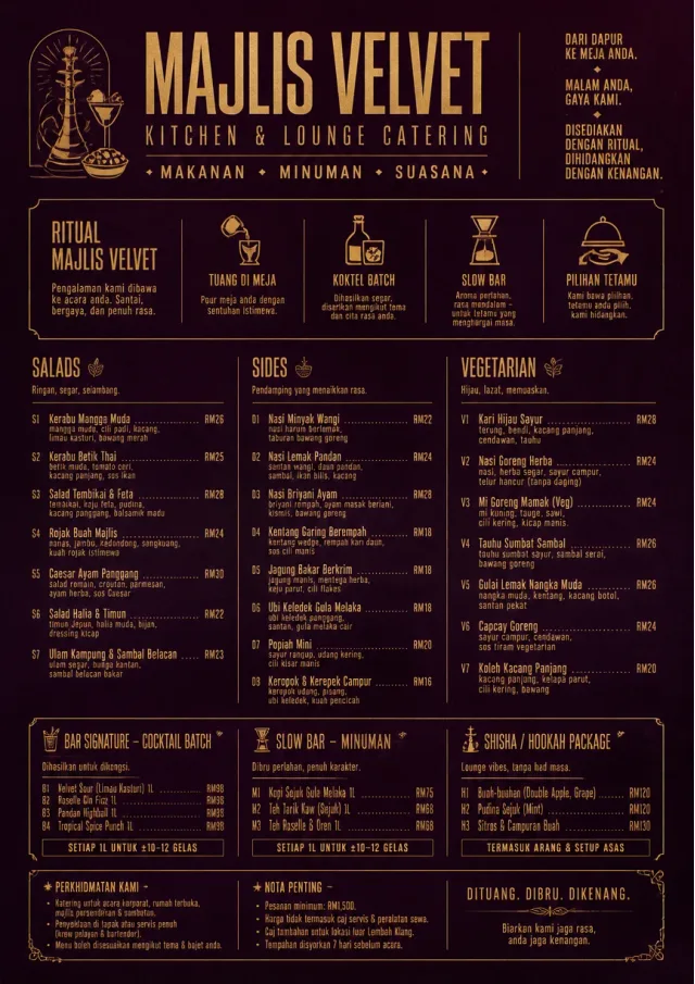 Lounge Velvet catering-menu menu template preview