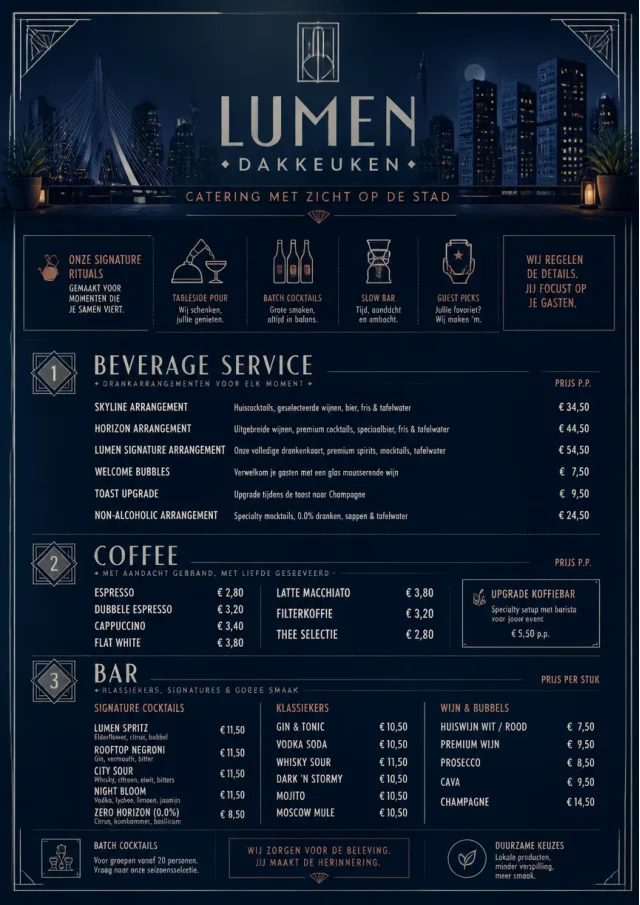 Rooftop Skyline catering-menu menu template preview
