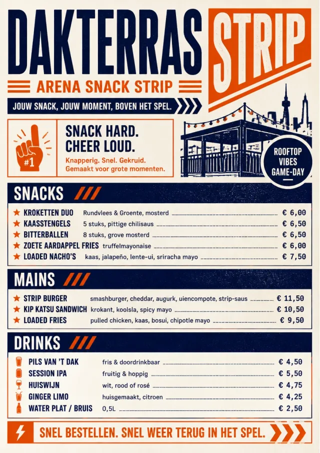 Arena Snack Strip catering-menu menu template preview