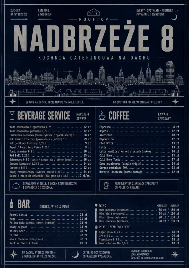 Rooftop Skyline catering-menu menu template preview