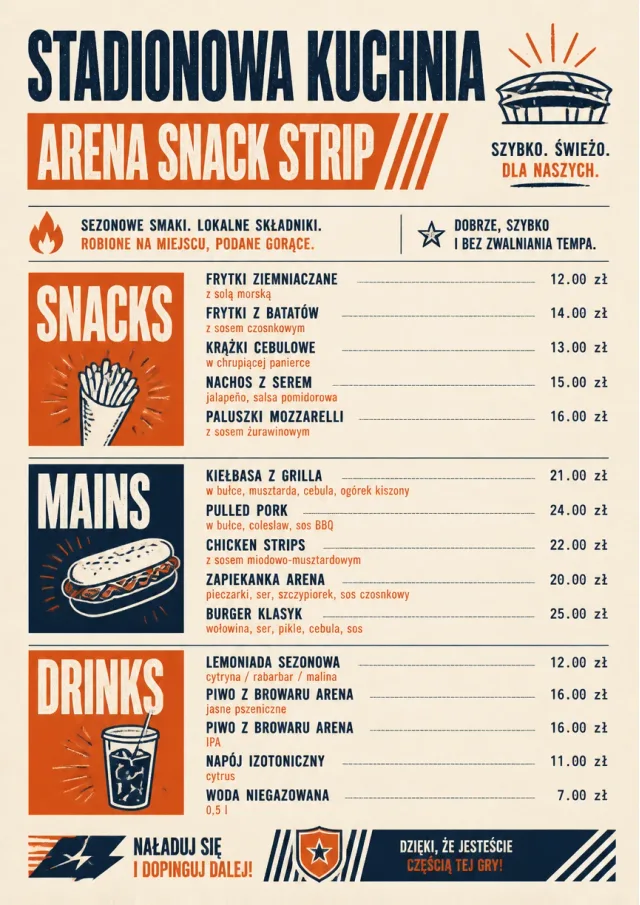 Arena Snack Strip catering-menu menu template preview