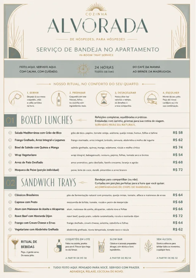 In-Room Tray Service catering-menu menu template preview