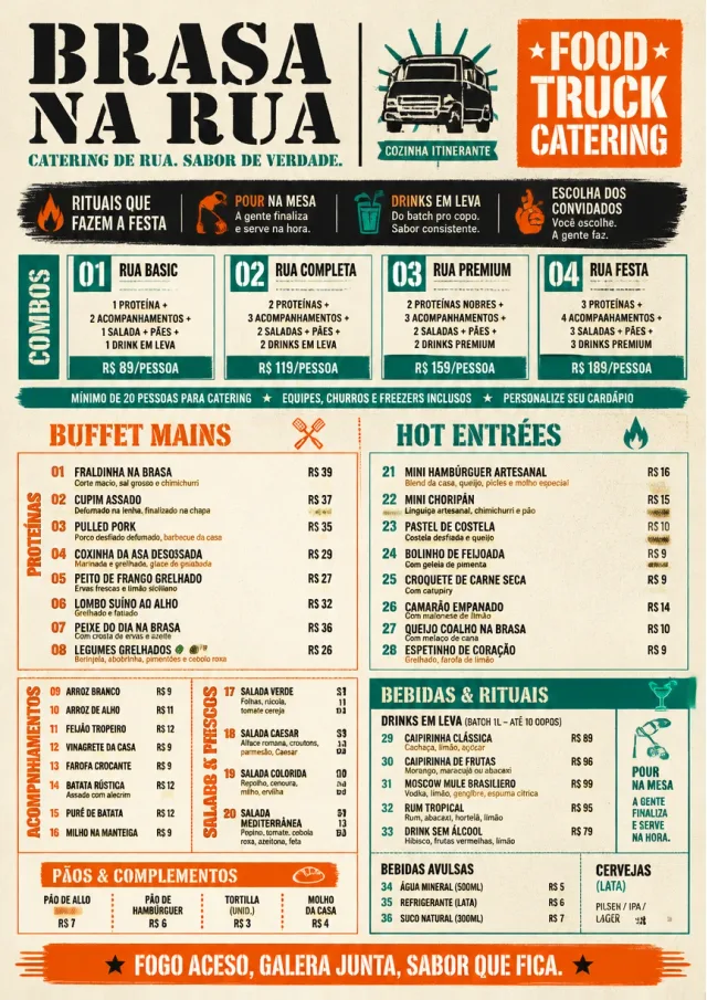 Food Truck Bold catering-menu menu template preview