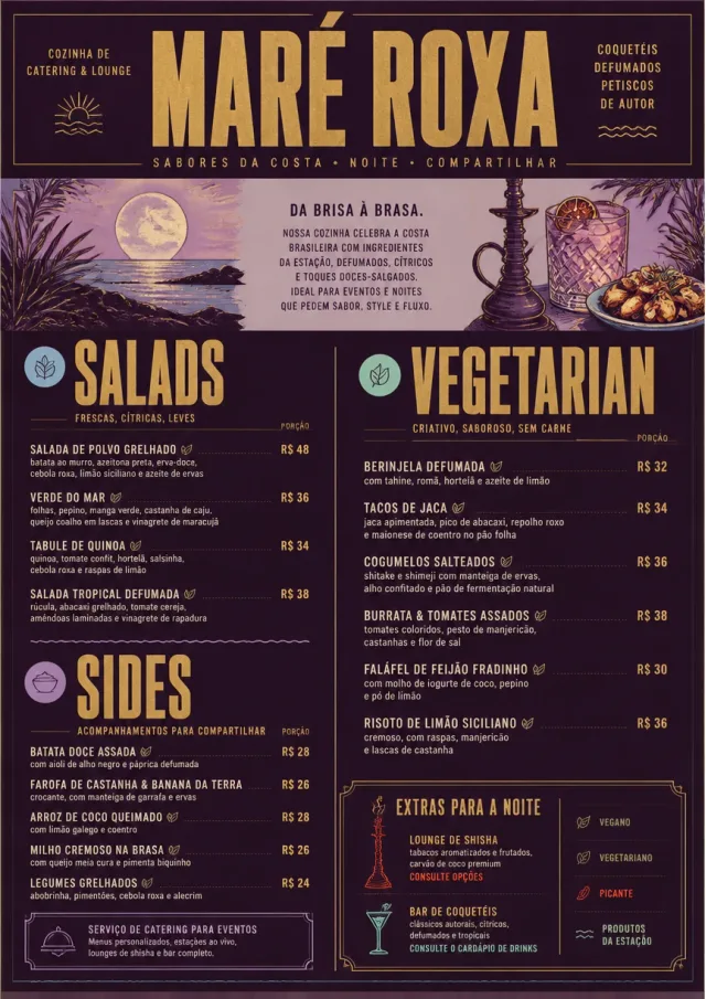 Lounge Velvet catering-menu menu template preview