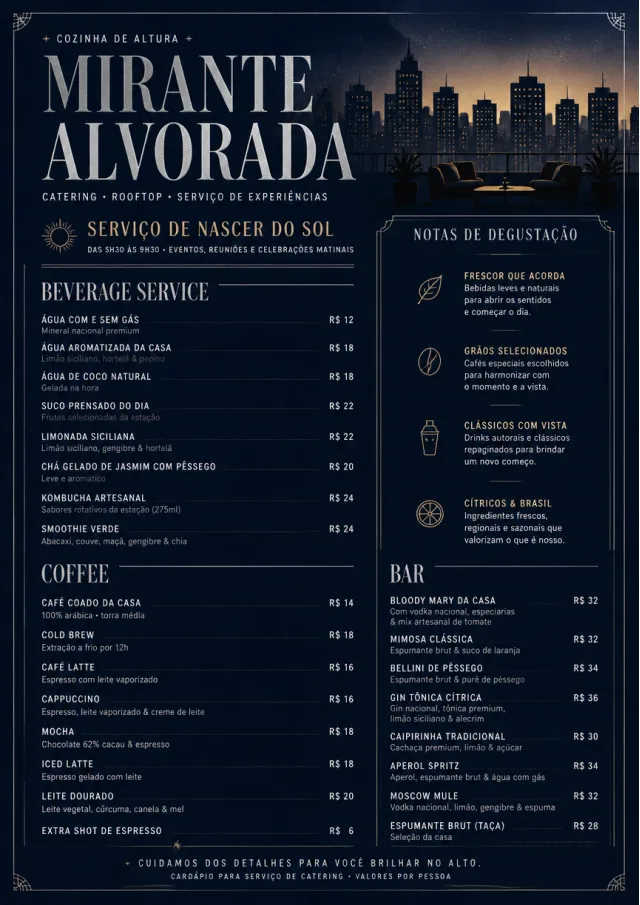 Rooftop Skyline catering-menu menu template preview