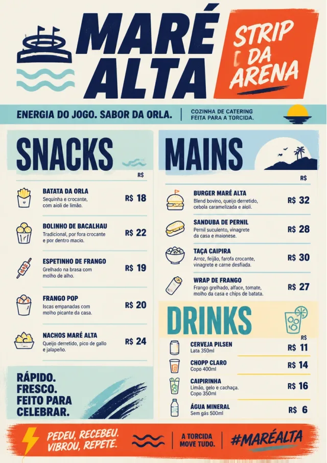 Arena Snack Strip catering-menu menu template preview
