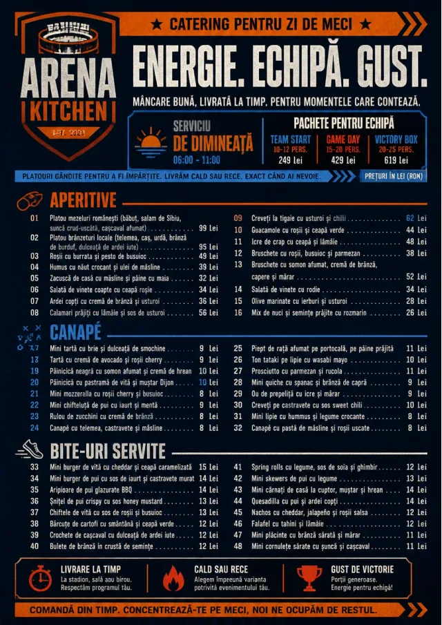 Sports Arena Energy catering-menu menu template preview