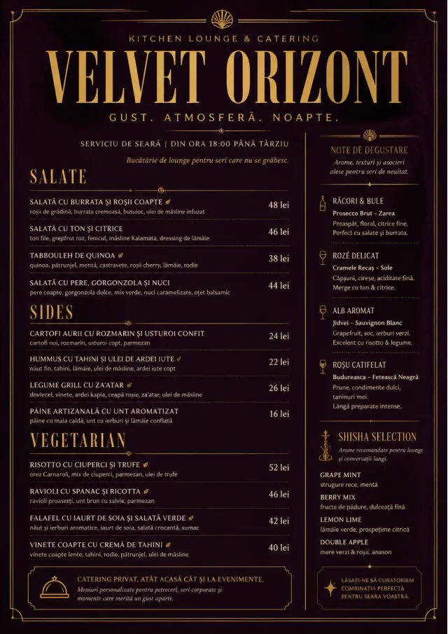 Lounge Velvet catering-menu menu template preview