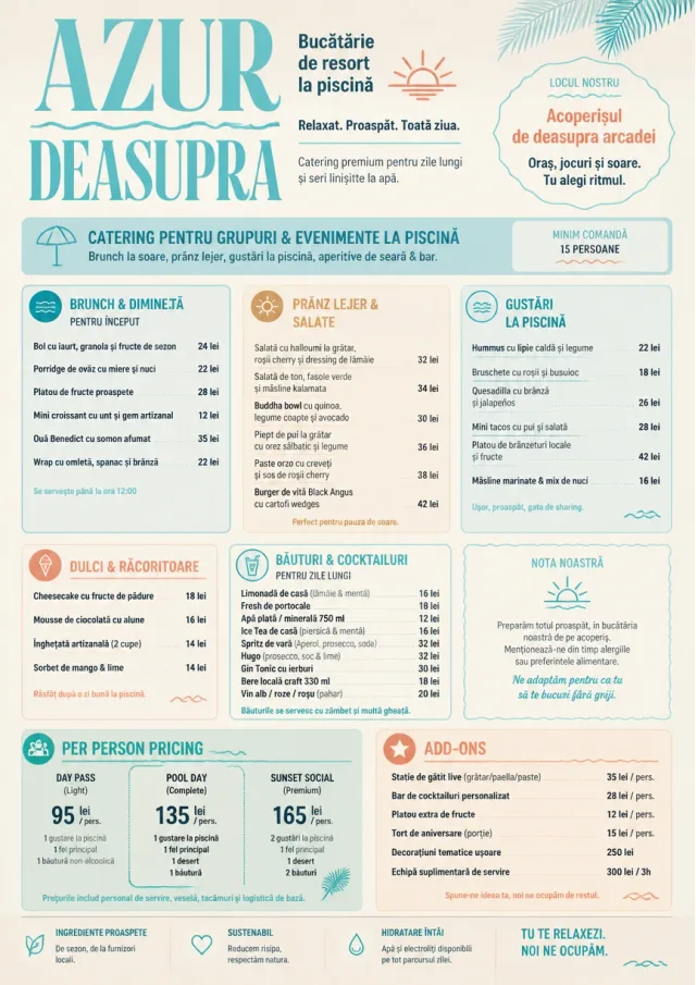 Resort Poolside catering-menu menu template preview