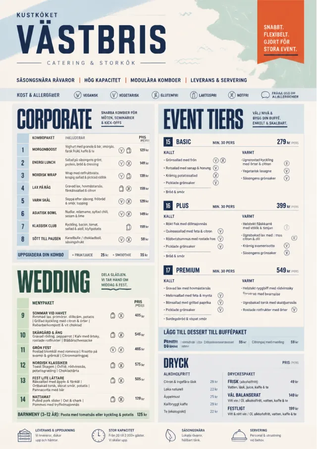 Convention Quick catering-menu menu template preview