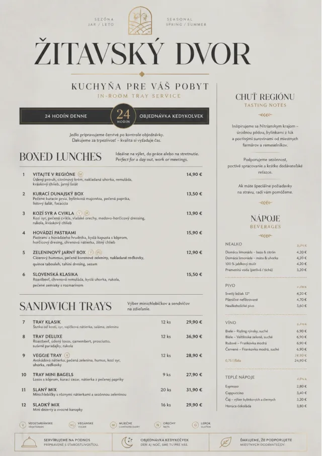 In-Room Tray Service catering-menu menu template preview