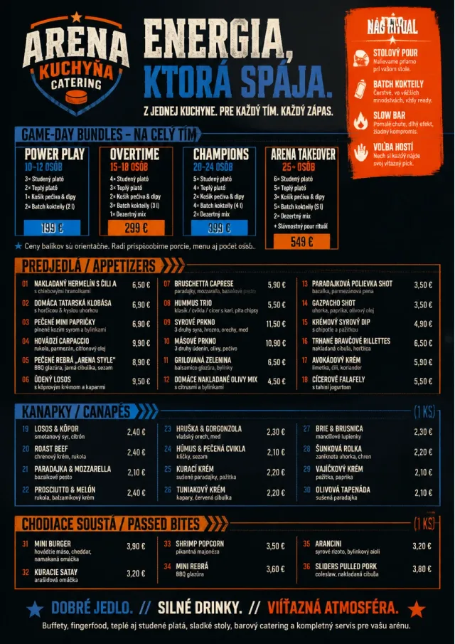 Sports Arena Energy catering-menu menu template preview