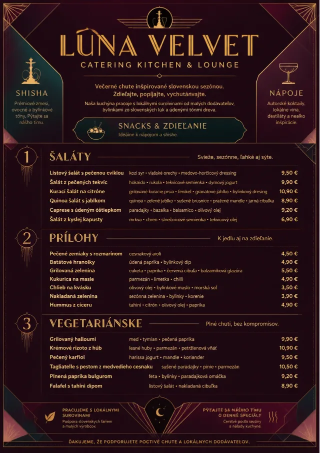 Lounge Velvet catering-menu menu template preview