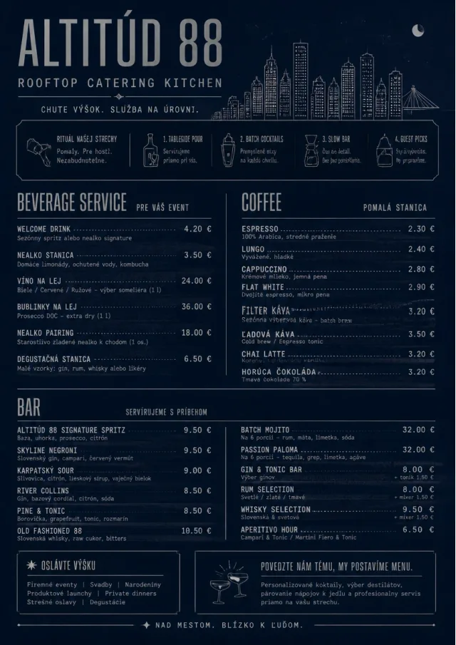 Rooftop Skyline catering-menu menu template preview