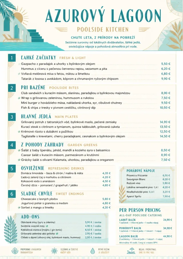 Resort Poolside catering-menu menu template preview
