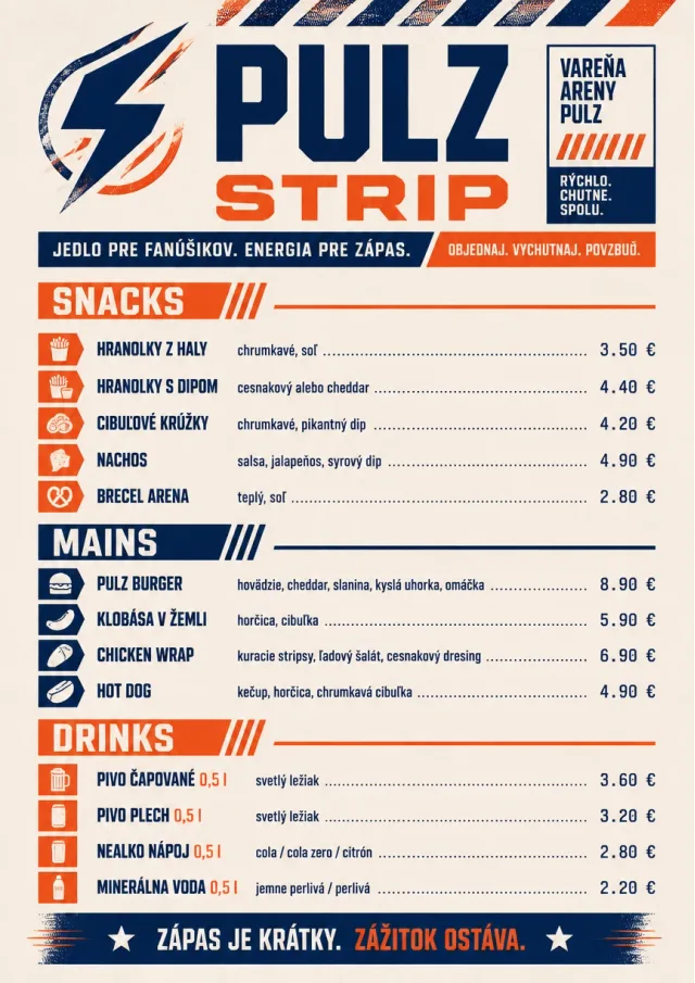 Arena Snack Strip catering-menu menu template preview
