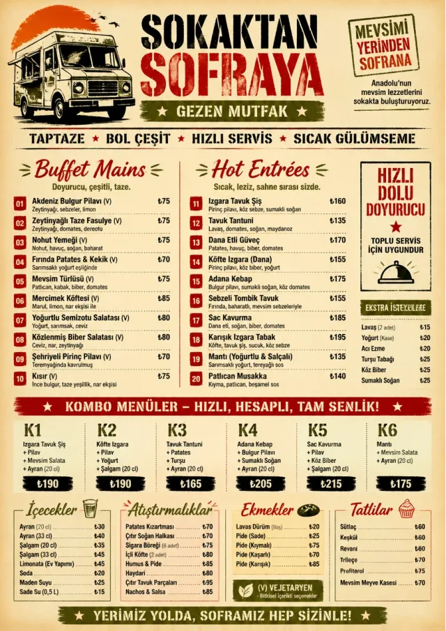 Food Truck Bold catering-menu menu template preview