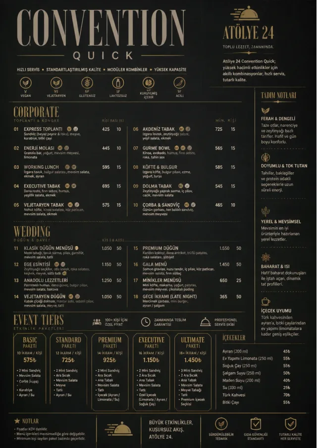 Convention Quick catering-menu menu template preview