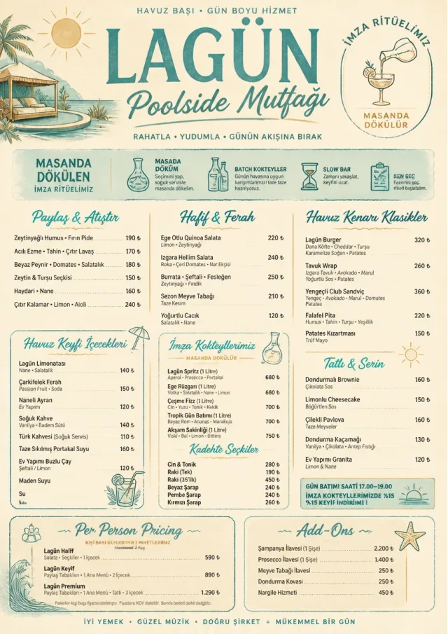 Resort Poolside catering-menu menu template preview