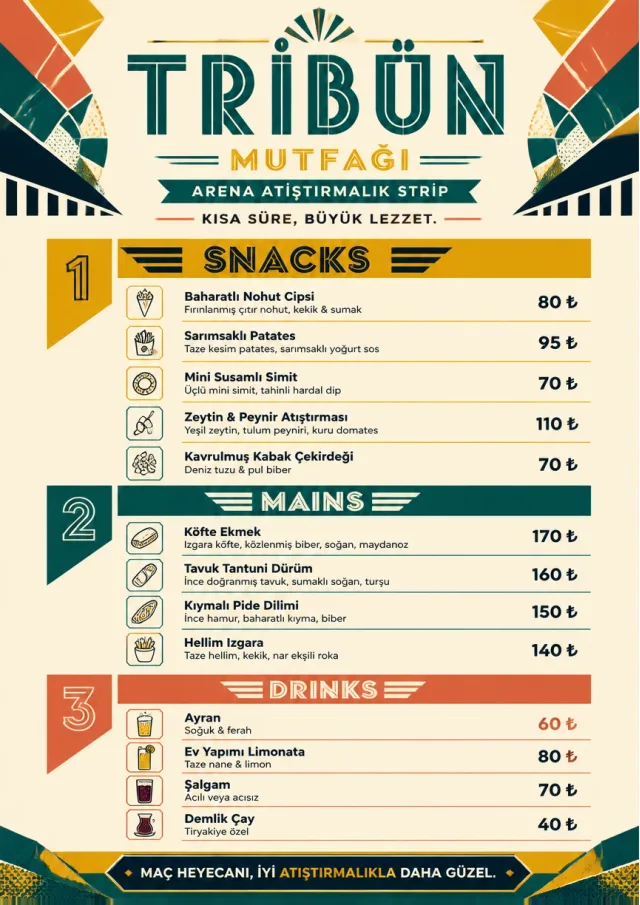 Arena Snack Strip catering-menu menu template preview