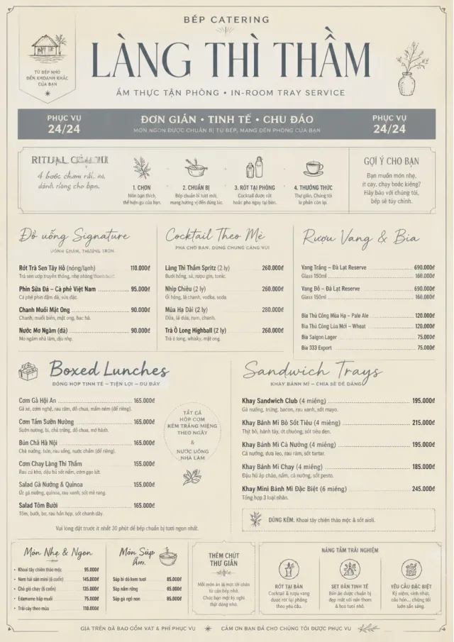 In-Room Tray Service catering-menu menu template preview