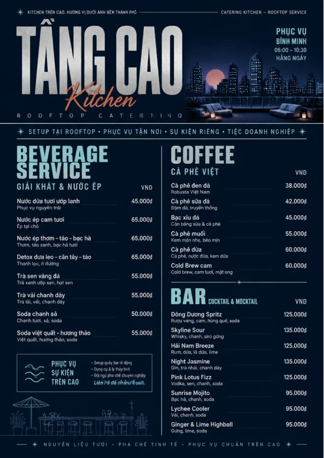 Rooftop Skyline catering-menu menu template preview