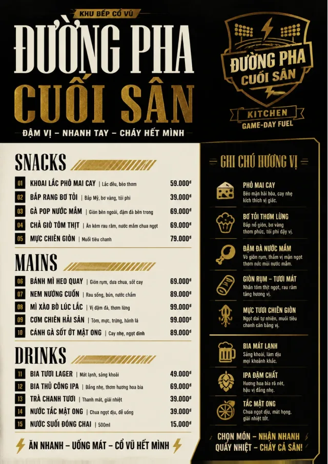 Arena Snack Strip catering-menu menu template preview