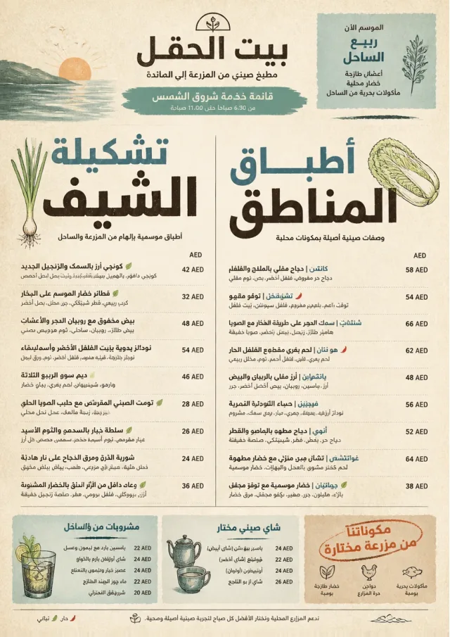 Farm Table Rustic chinese-menu menu template preview