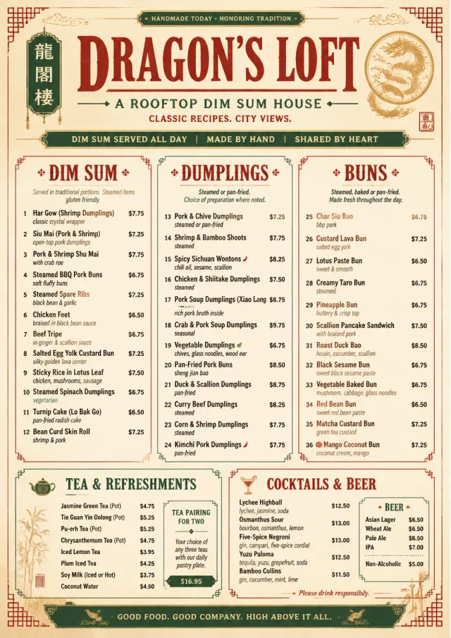 Heritage Tradition chinese-menu menu template preview