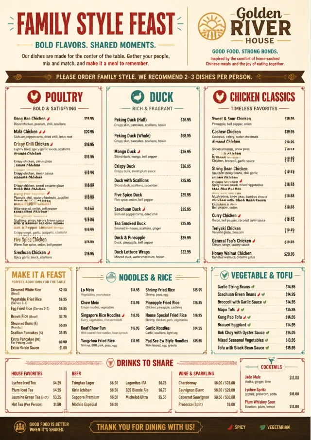 Family Style Feast chinese-menu menu template preview