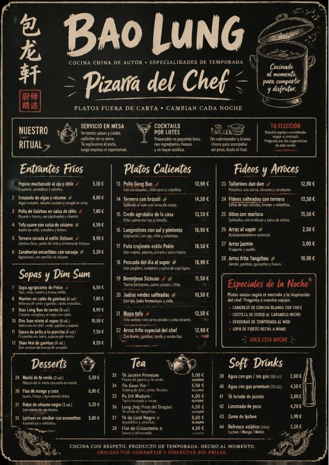 Chef Specials Board chinese-menu menu template preview