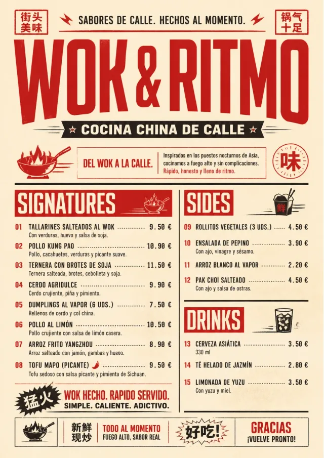 Street Stall Flyer chinese-menu menu template preview