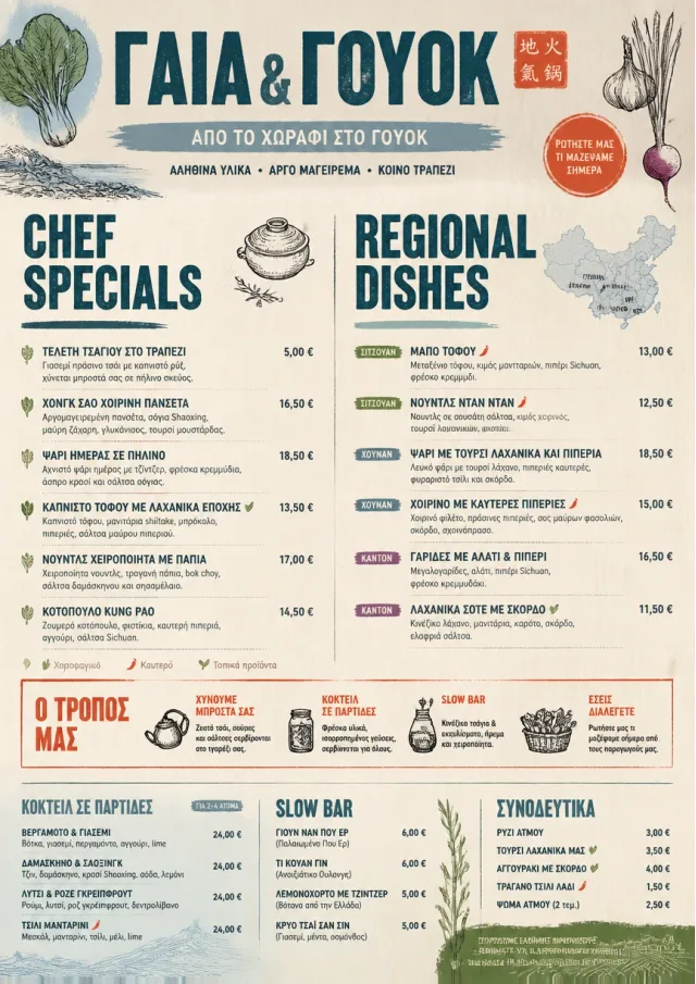 Farm Table Rustic chinese-menu menu template preview