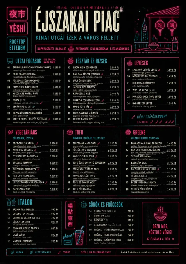 Night Market Neon chinese-menu menu template preview