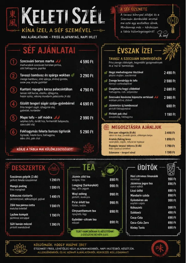 Chef Specials Board chinese-menu menu template preview